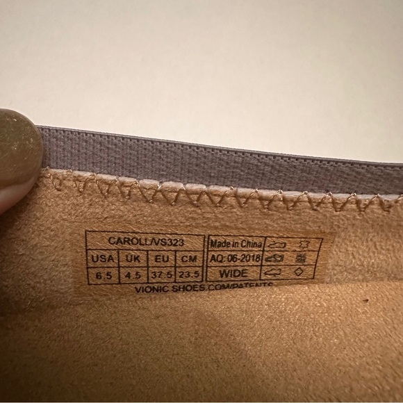 Vionic Caroll Ballet Flats Suede Lilac Purple Pewter Silver Size 6.5 Wide - Picture 4 of 5
